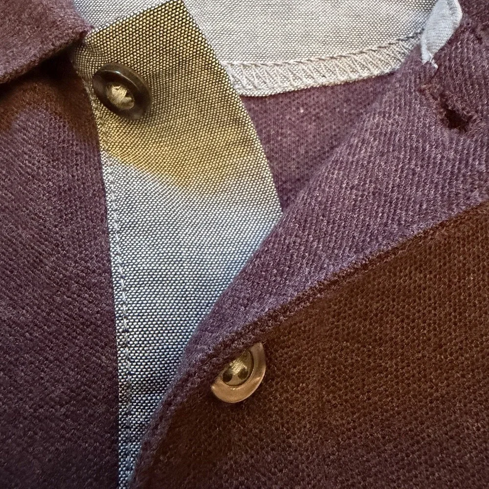 Original Penguin Men's Short Sleeve Golf Polo Embroidered Heathered Purple XL